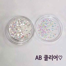 Gonail/ 오로라 미니 초미니 1mm 하트 별 네일 글리터 스팽글 6종 (택1), 1개, 03. AB하트 클리어