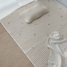 마롤로뜨 유아용 자수 누빔패드, 싱싱올리브, 1개