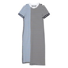 3.1필립림 스트라이프 패널 미디 드레스