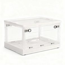 透明摺疊收納箱，可堆疊免組裝，居家收納整理箱, 2.5kg, 1個