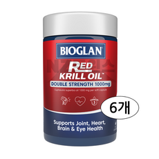 바이오글란 고함량 레드 크릴오일 1000mg, 6개, 60정