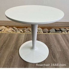 원형 투명 아크릴 카페인테리어 베란다 티테이블 사이드협탁, 2_흰색
