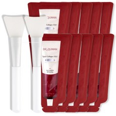팩 브러쉬 2개 + 닥터큐먼 타입원 콜라겐 프리미엄 크림팩 10g 10개