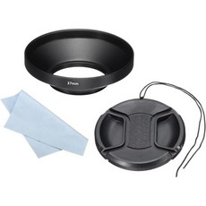 패티킬 62mm 렌즈 후드 82mm 캡과 카메라 렌즈용 광각 매트 표면 반사 방지 인사이드 니콘용 블랙 후지필름용 펜탁스용 라이카용, 37mm