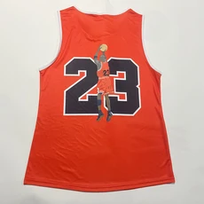 남성용 농구 저지 레트로 통기성 운동복 훈련 경기용 민소매 #23