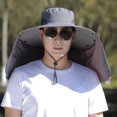 夏季男士戶外遮陽帽披肩釣魚帽防紫外線登山帽防水防曬帽子漁夫帽