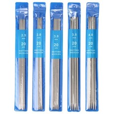 스텐 대바늘 사이즈별 5종 세트 뜨개질 스텐바늘 뜨개용품, 1세트