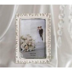 珍珠水鑽相框 4x6吋, 1件, 意水鑽金屬相框結婚禮物家居樣板房婚慶做舊相框擺臺