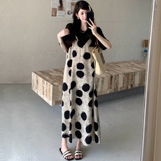 Yellwel 업그레이드 휴가용 물결 무늬 두 조각 짧은 치마 원피스 DJP