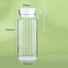 臺灣出貨PC亞克力果汁壺塑料餐廳飲料壺酒吧自助餐飯店家用冷熱涼水壺瓶子廚房神器, 條紋壺1.1L, 1個
