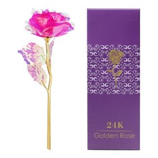 24k 금장미 황금꽃, 08 장미 (PINK) 고급형박스, 1세트