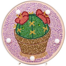 반짝이는 은은한 조명등 DIY공예 꽃이 선인장 핀 보석십자수 83950EA 1(PC), 색상