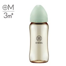 小獅王辛巴 Simba 蘊蜜鉑金PPSU寬口防脹氣奶瓶 安全耐用, 1個, 十字孔M-綠沐, 綠沐, 360ml