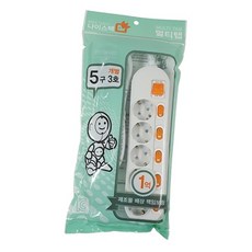 전원멀티탭 개별 5구 2.5m 전원콘센트 연장선 TV뒷면