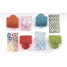 動物橡膠印.黏土工具 DIY繪畫 動物紋路印章 拓印教材 手指印章, 4個