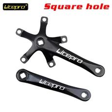 Litrpro Mountain Road 접이식 자전거 크랭크 170mm 사각 구멍 BCD 130MM 고정 기어 셋, 01 170 crank