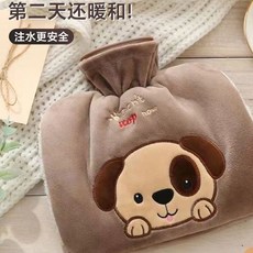 暖手寶防爆灌水熱水袋暖寶寶註水袋卡通可愛毛絨雙插手暖手捂, 1個, 新品插手款-小雞1000ml,保暖加厚 親膚材質 注水更安全