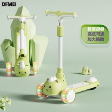 DFMEI 多功能兒童滑板車便攜式寶寶溜溜車滑滑車可坐玩具車, 1個, K15綠色加寬輪