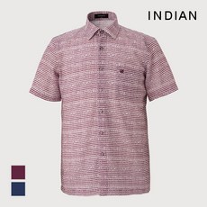 [INDIAN] 변형 프린트 스트라이프 반팔 티셔츠_ MITNSXM3201