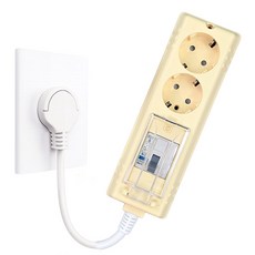 제로갭 납작 슬림 고용량 컬러 디자인 멀티탭 4000w 배선 과부하차단 2구, 1개, 버터엘로우, 3m