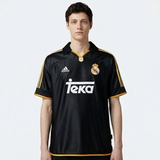 아디다스 레알마드리드 99/00 어웨이 저지 블랙 루즈핏 축구 유니폼