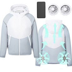 선풍기옷 자외선차단 냉방 에어컨 옷 +보조배터리10000mAh 여름 쿨링 선풍기조끼 USB 선풍기 옷 여름 현장 아이스 에어컨옷 작업복 냉풍조끼 여름 러닝 등산 아이스 옷