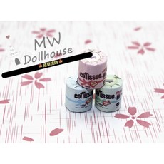 隨草憶境 迷你紙巾卷 微縮模型食玩場景裝飾, 1個, 一組3入（3色）