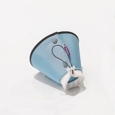 懶懶喵 寵物頭套 防水軟圈頭套 伊麗莎白圈 絕育頭套 貓咪頭套 狗狗頭套 防水頭套 結紮頭套 扣子設計, 1個, 雙排扣, 藍色