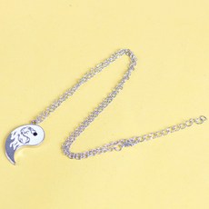 複古時尚太極手鏈一對陰陽情侶兄弟二人男女編織學生手環調節 D4XH, 龍圖騰項鍊白色【一條】, 1個