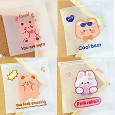 兔子小熊半透明拉鍊袋包裝袋 60張組, 1組