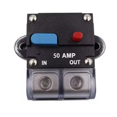 AMP 회로 차단기 퓨즈 리셋 자동차 보트 완벽방수 액세서리 50A, Blue Button 150A