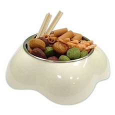 강아지 플라워 보울 화이트 M 1P 반려견 스텐 급식기 밥그릇 물그릇 논슬립식기 고양이 급식기 고양이 dew+714vq