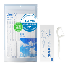 클린디 일회용 개별포장 초고밀도 폴리에탈린 고급 원사 사용 치실 100개입, 7.5cm, 1세트