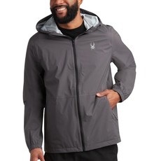 Spyder 남성용 레인 재킷 - 방수 경량 후드 윈드브레이커 골프 하이킹 및 야외용 아우터웨어 재킷 (S~XL) Polar 스몰