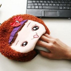 온열패드 뽀글이 소녀 USB 온열 마우스패드 히팅 매트 발열, 선택안함