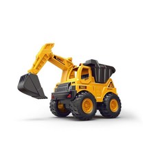 慣性挖掘機翻鬥車工程車仿真越野滑行模型兒童男孩玩具車-好評率超99%臺灣出貨, 黃色翻斗車挖掘機, 1個