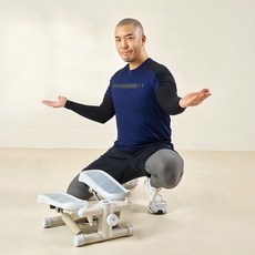 [리퍼상품]숀리 스텝퍼 업다운 천국의계단 계단오르기 운동기구 스텝밀 하체 걷기 실내 유산소 홈트, 화이트