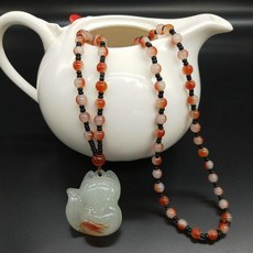 仿玉石長項鍊 吊墜飾品