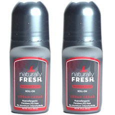 내추럴리프레시 데오드란트 크리스탈 맨즈 롤-온 어반 시더, 90ml, 2개