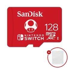 샌디스크 닌텐도 스위치용 마이크로SD 메모리카드 SDSQXAO + SD카드 케이스, 1개, 128GB