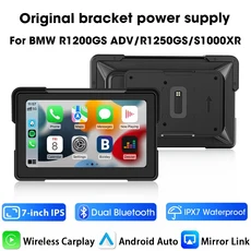 BMW GPS 네비게이션용 7인치 오토바이 스크린 무선 카플레이 안드로이드 블루투스 R1200GS ADV/, 02 128GB, 04 7 inch Carplay