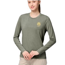 Wildland 荒野 女款印花圖案長袖 T恤