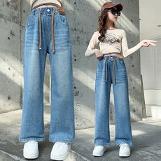 달콩슈 주니어용 여아 스판 밴딩 와이드 청바지 데님 팬츠 DKW103