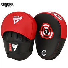 GINGPAI 징파이 내충격 복싱 핸드미트 킥복싱 훈련 패드 코치 손미트 GXFQJSB, 1개, 레드