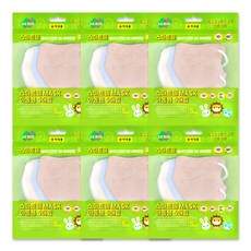 스마트웰 숨쉬기 편한 2D 새부리마스크 아동용, 혼합, 6개, 5개입