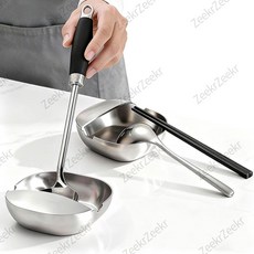 304 스텐 국자 받침대 조리도구 거치대, 은백색, 1개