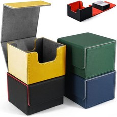 매직 더 개더링 카드용 4개 묶음 데크 박스 100장 이상 트레이딩 카드 자석 YOG MTG 커맨더 PTCG 호환 플레이 수집 및 교환용