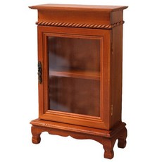 側開高腳復古仿舊收納木櫃, 棕色