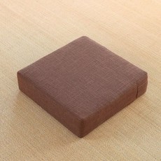 일본식 다도 높은 방석 좌식 쿠션 린넨 소프트 하드, 커피색