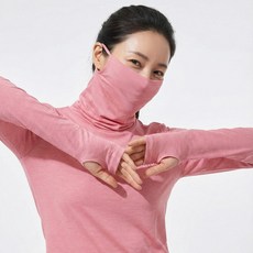 여름 여성 엄지홀 마스크 티셔츠 쿨 냉감 티 작업복 긴팔 골프이너웨어